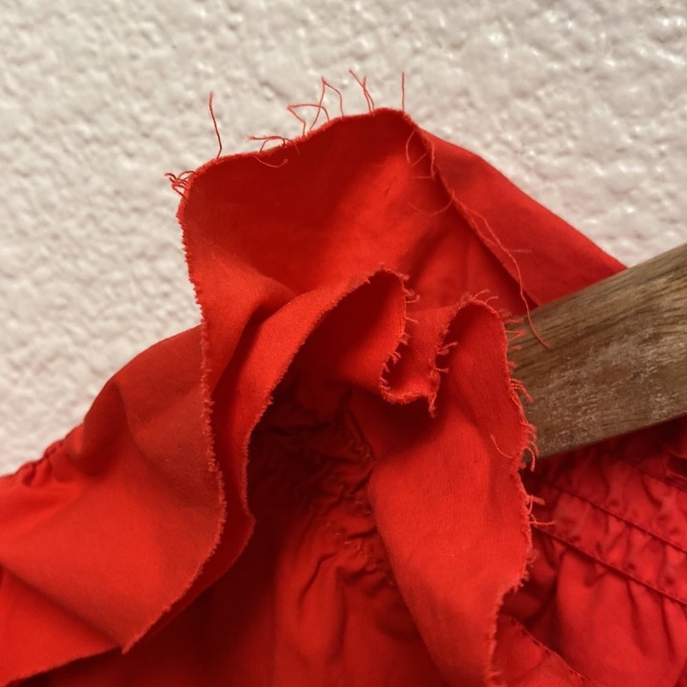 MSGM Red Ruffled Off-Shoulder Blouse - Picture 5 of 6